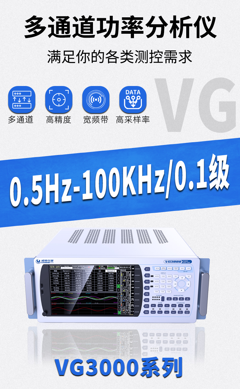 威格新品-多通道，多功能、高精度功率分析儀VG3000系列 廠家直銷 質(zhì)量保障插圖1